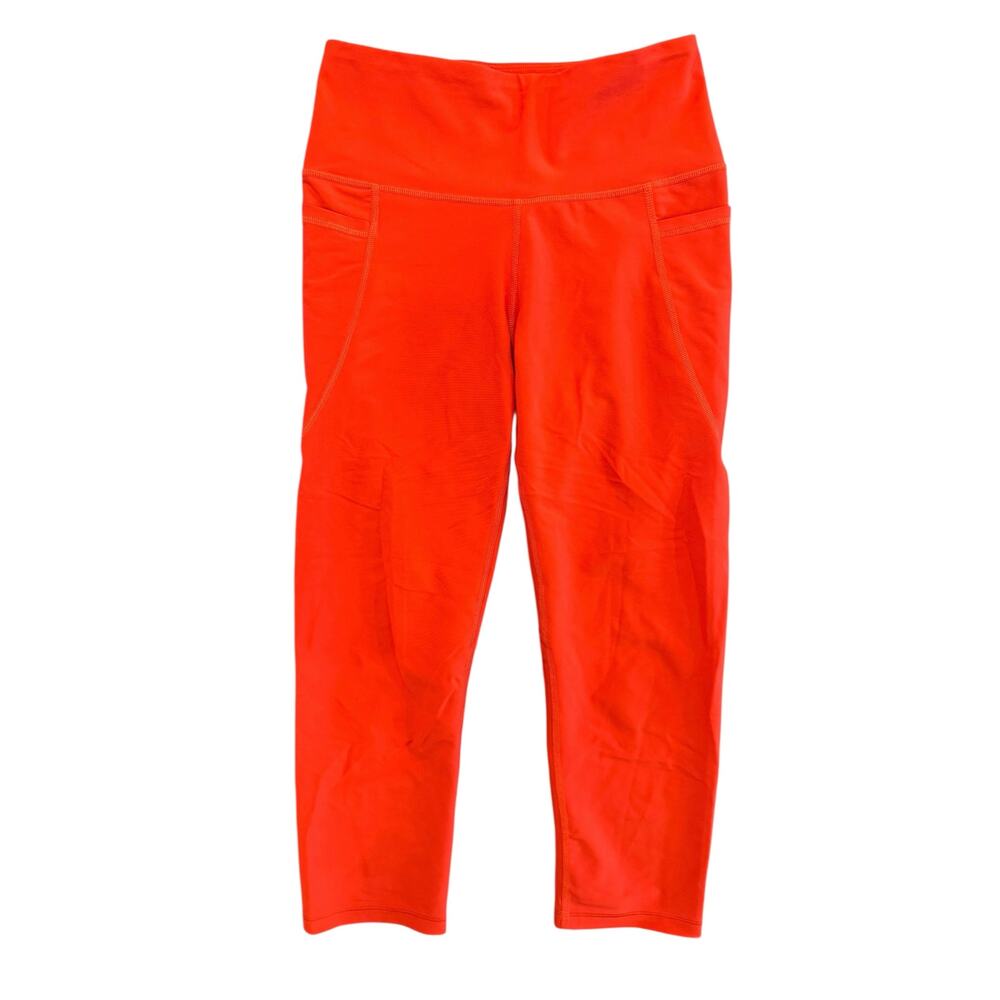 Old Navy Active Red Go-Dry Elevate Leggings High Waist Pockets Women’s Medium - Picture 2 of 7